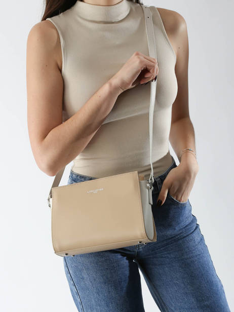 Cross Body Tas Smooth Leder Lancaster Beige smooth 437-02 ander zicht 1